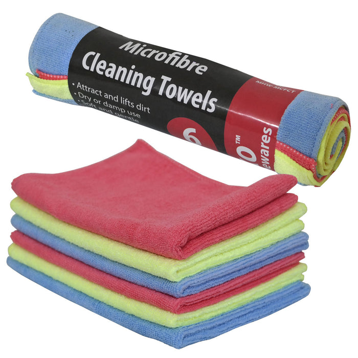 Microfibre Cleaning Towels - 6 Pk