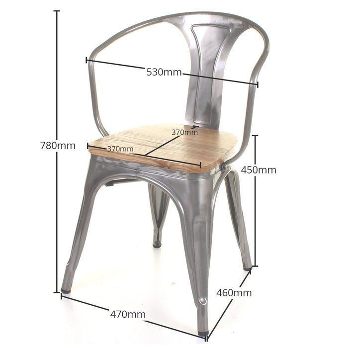 5PC Enna Table & Florence Chair Set - Steel