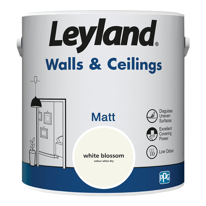 Leyland Walls & Ceilings Matt White Blossom 2.5L