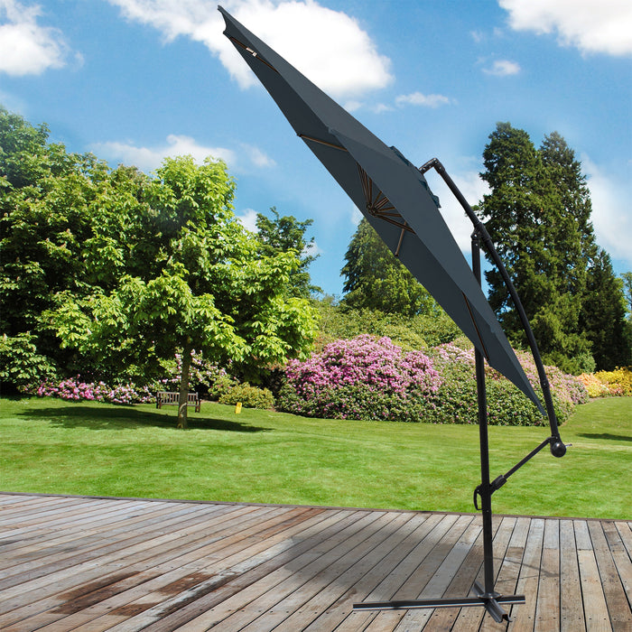 3M Overhanging Grey Parasol