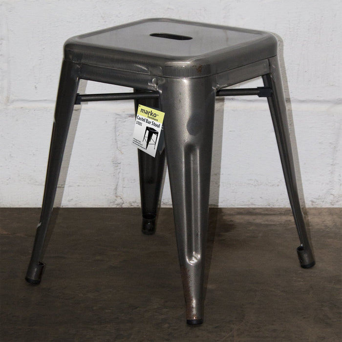 3PC Belvedere Table & Castel Stool Set - Steel