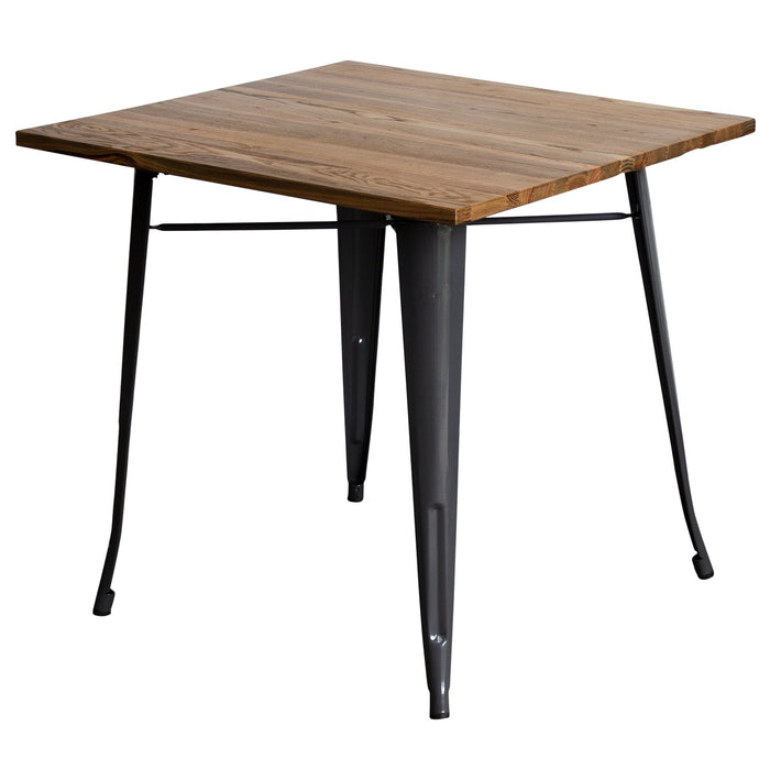 3PC Enna Table & Castel Stool Set - Graphite Grey