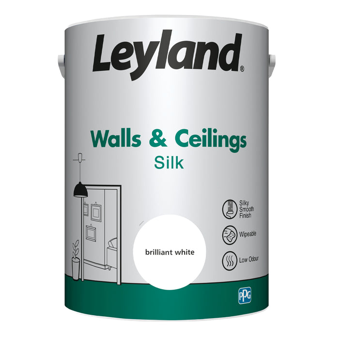 Leyland  Walls & Ceilings Silk Brilliant White 5L