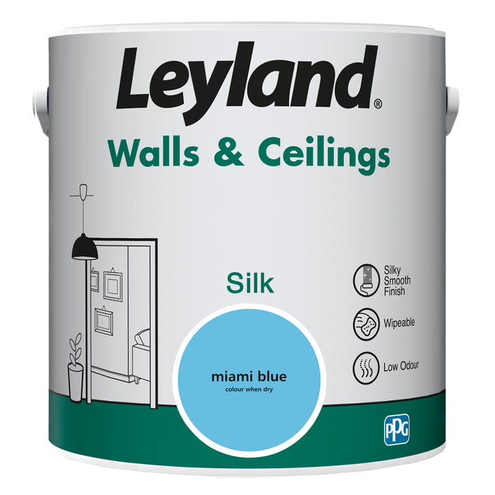 Leyland  Walls & Ceilings Silk Miami Blue 2.5L