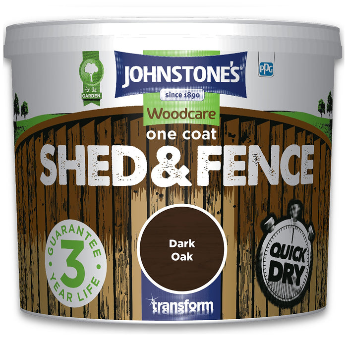 Johnstone's One Coat Shed & Fence Paint - Dark Oak 5L