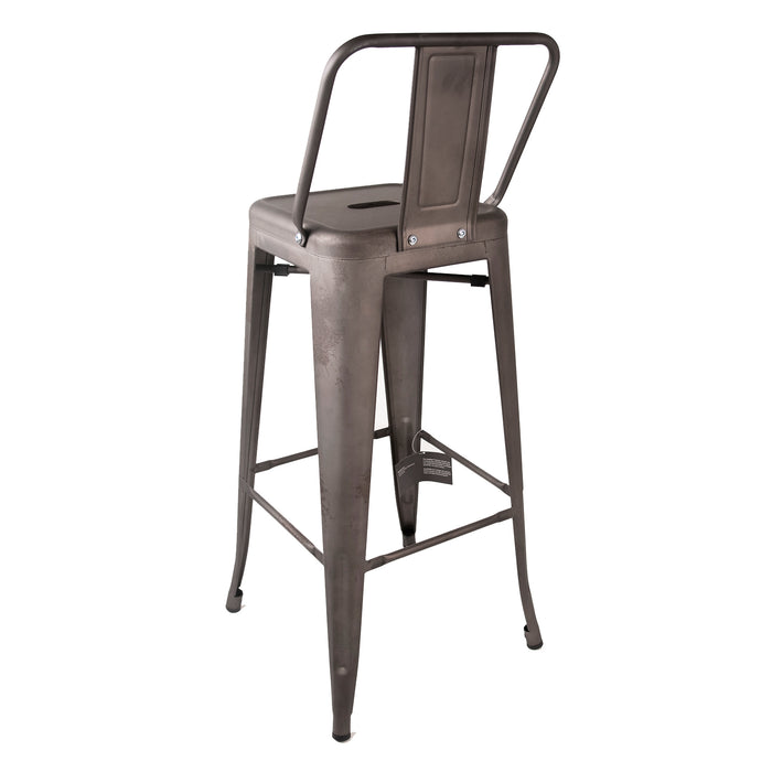 Tolix Style Naples Bar Stool - Gun Metal