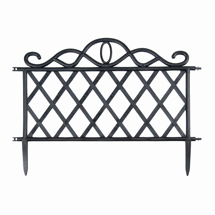 Black Garden Fence Border Edging 4pc