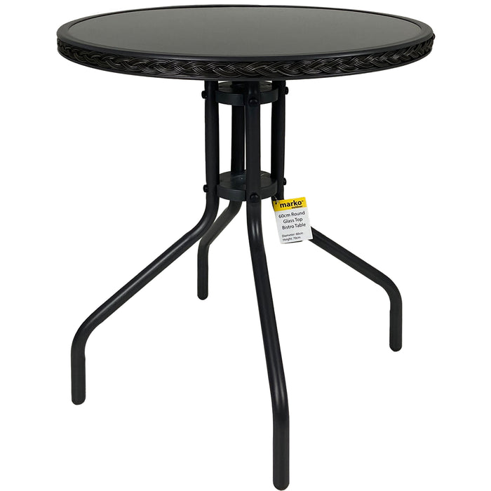 Grey Wicker Edge Bistro Table