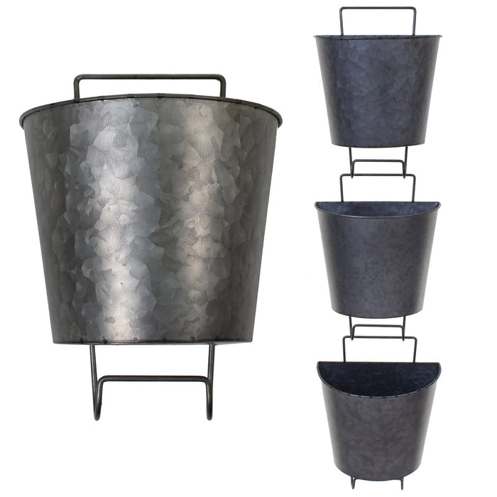 Galvanised Hanging Bucket Planters