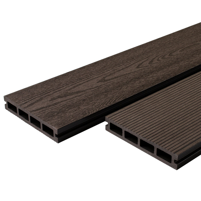 Composite Decking Board - Wood Grain - Dark Oak - 2.9M