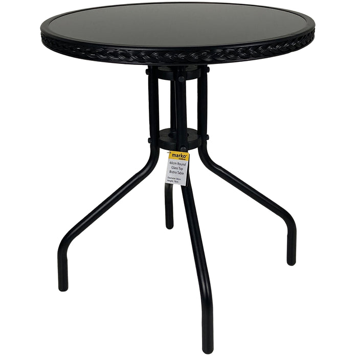 Black Wicker Edge Table Bistro Sets