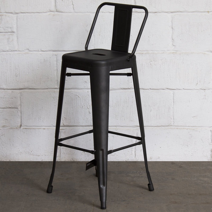 3PC Laus Table & Naples Bar Stool Set - Onyx Matt Black