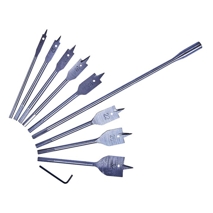 Flat Wood Bit Set 12'' Extension 8pc