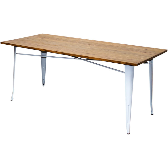 9PC Taranto Table & 8 Castel Stools Set - White