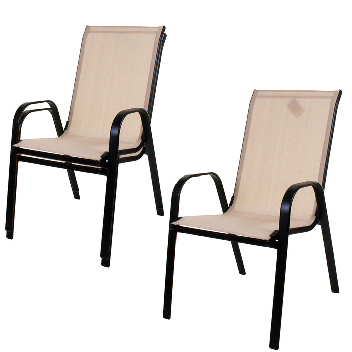 Cream Textoline Chair & Black Square Folding Table Sets
