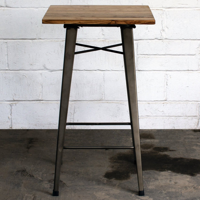 5PC Lodi Table & Naples Bar Stool Set - Gun Metal Grey