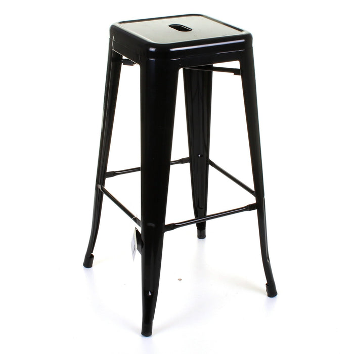 5PC Lodi Table & Orvieto Bar Stool Set - Black