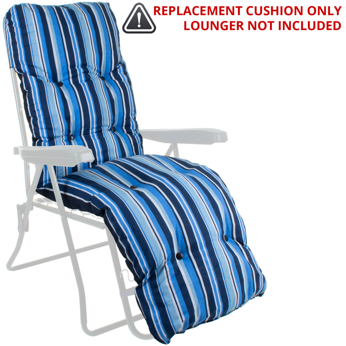 Sun Lounger CUSHION ONLY Hampton Stripe JMart Warehouse