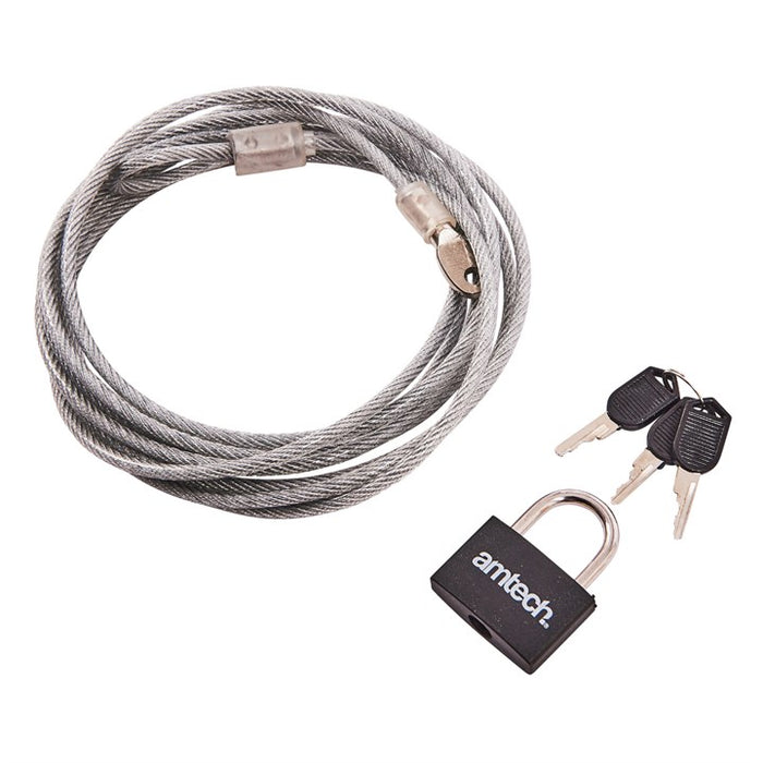 Security Cable and Padlock 3m x 4mm