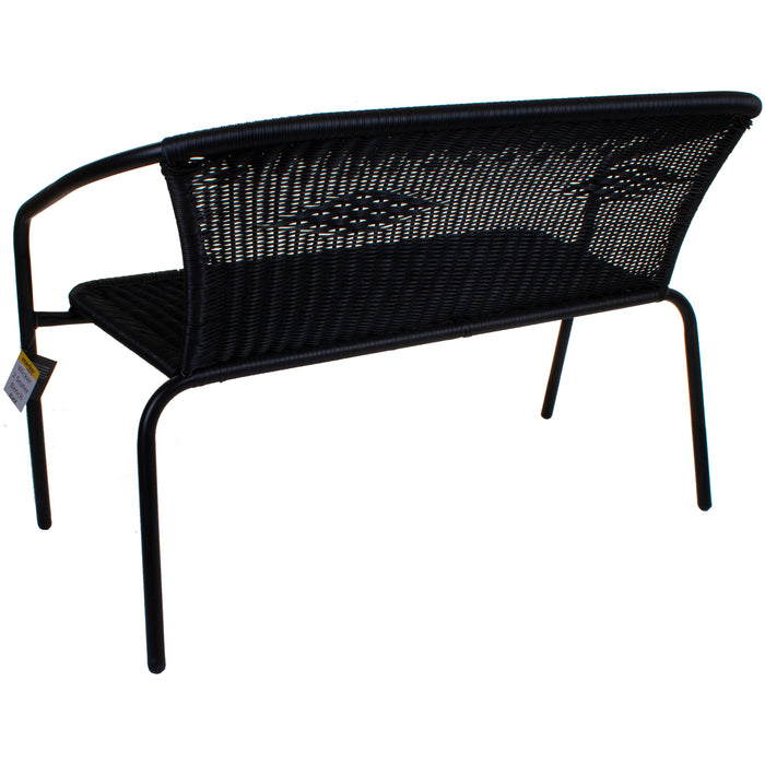 Wicker Bench - Black