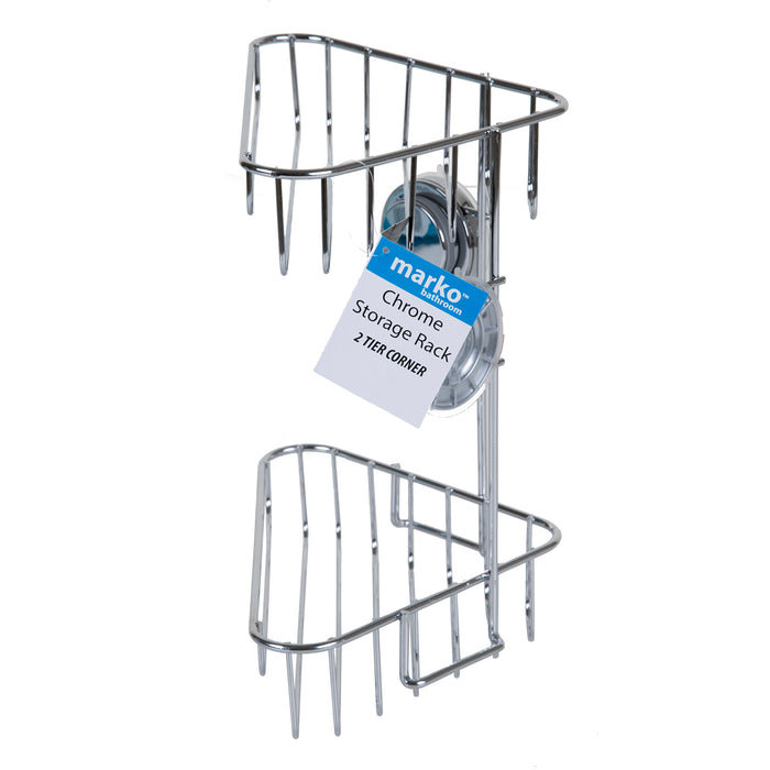 Chrome Storage Rack - 2 Tier Corner