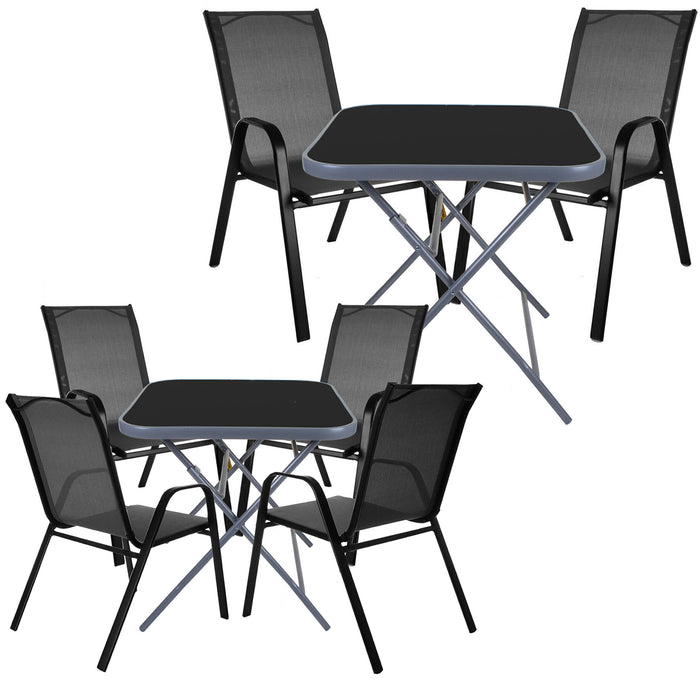 Grey Textoline Chair & Grey Square Folding Table Sets