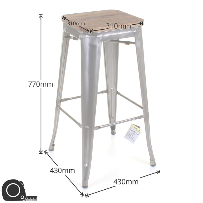 Tolix Style Firenze Bar Stool - Cream