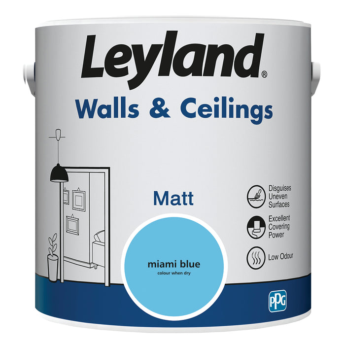 Leyland  Walls & Ceilings Matt Miami Blue 2.5L CT