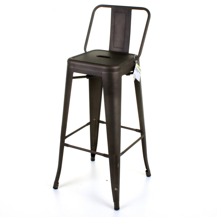 5PC Lodi Table & Naples Bar Stool Set - Gun Metal Grey