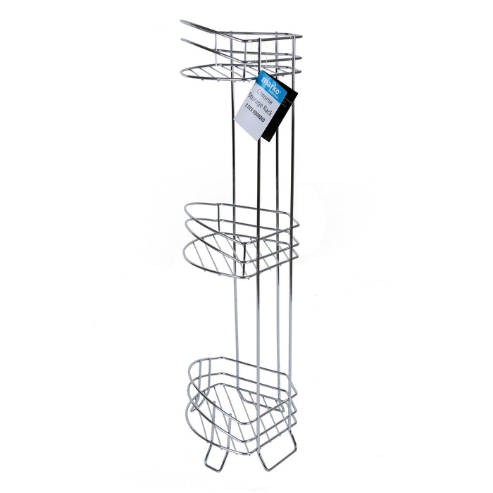 Chrome Storage Rack - 3 Tier Rounded