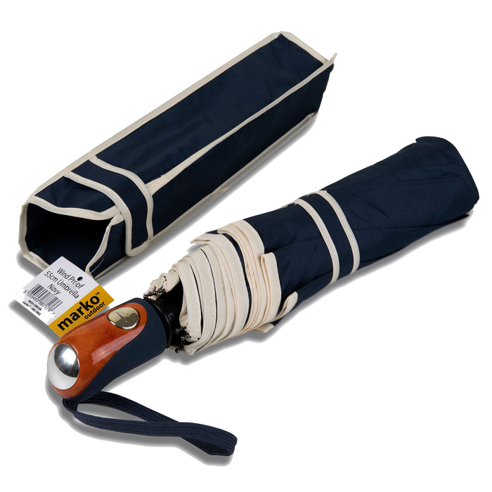 Wind Proof 55cm Umbrella - Navy