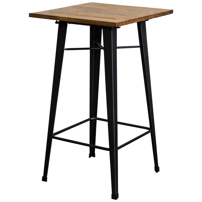 5PC Lodi Table & Firenze Bar Stool Set - Onyx Matt Black