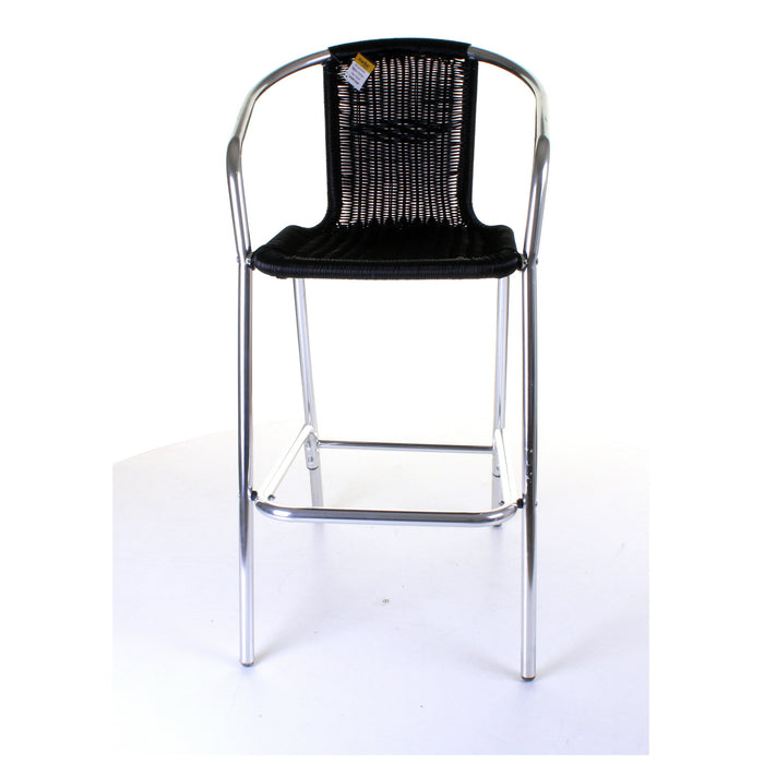 Kingstown Black Rattan Bar Stool