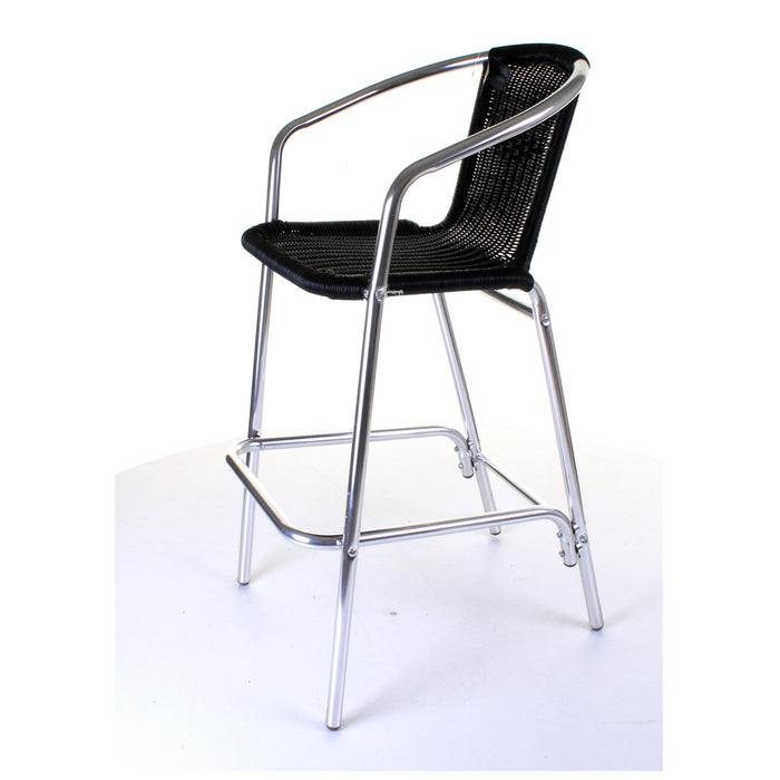 Kingstown Black Rattan Bar Stool