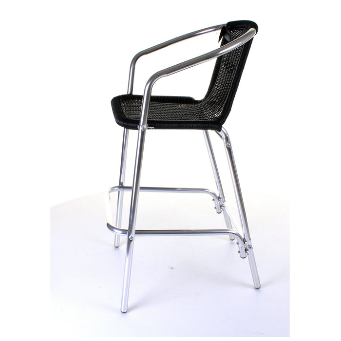 Kingstown Black Rattan Bar Stool