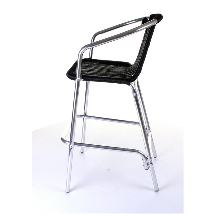 Kingstown Black Rattan Bar Stool