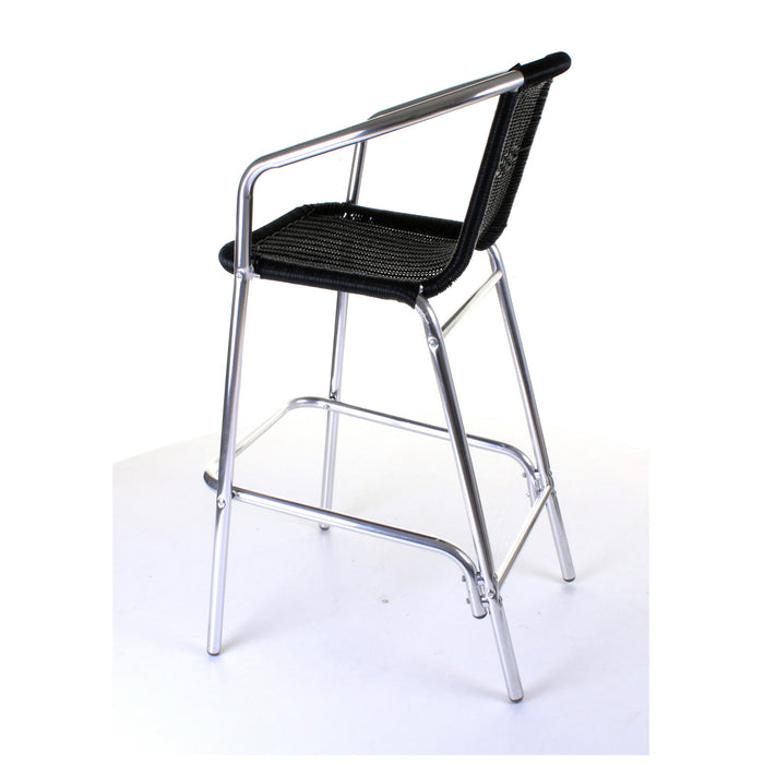 Kingstown Black Rattan Bar Stool