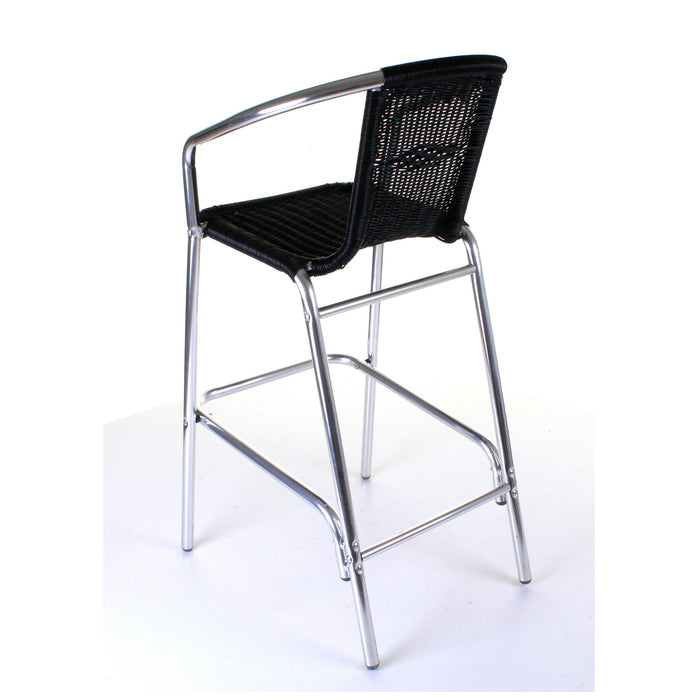 Kingstown Black Rattan Bar Stool