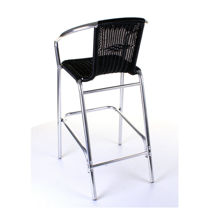 Kingstown Black Rattan Bar Stool
