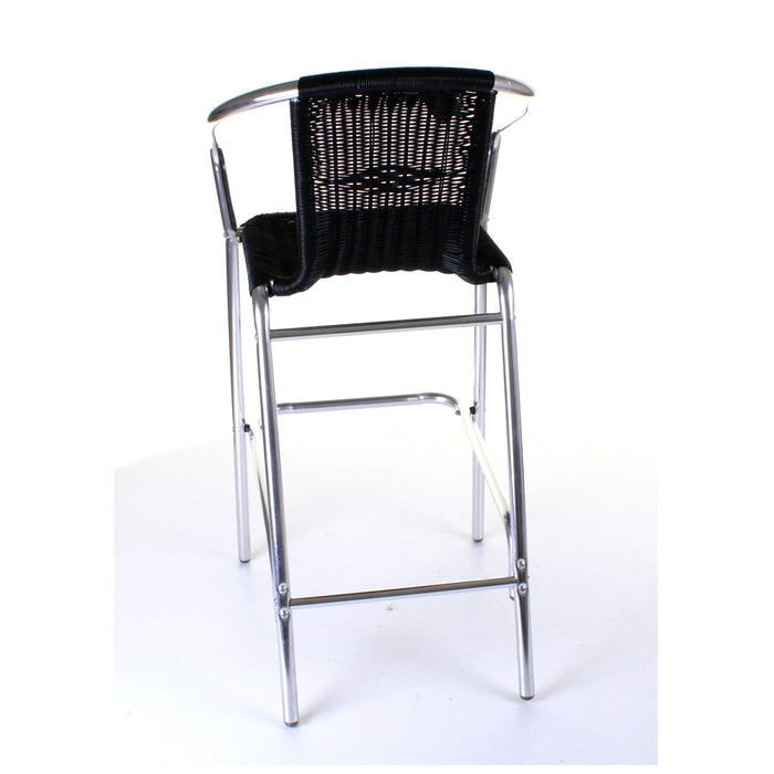 Kingstown Black Rattan Bar Stool