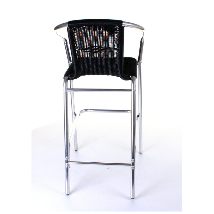 Kingstown Black Rattan Bar Stool