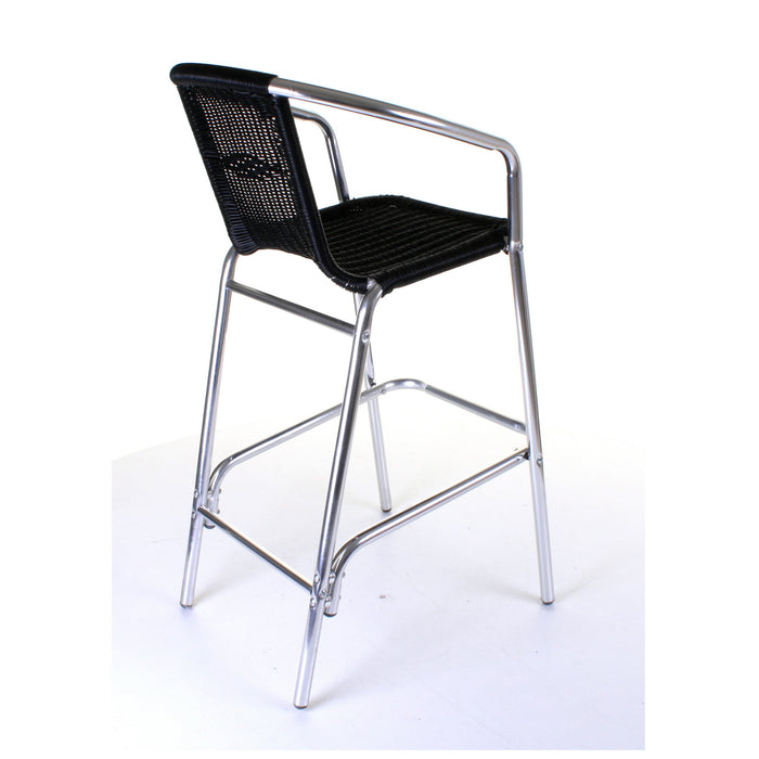 Kingstown Black Rattan Bar Stool