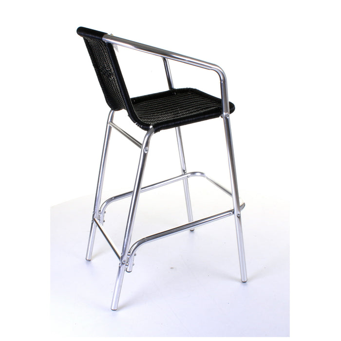 Kingstown Black Rattan Bar Stool