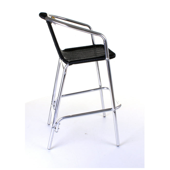 Kingstown Black Rattan Bar Stool