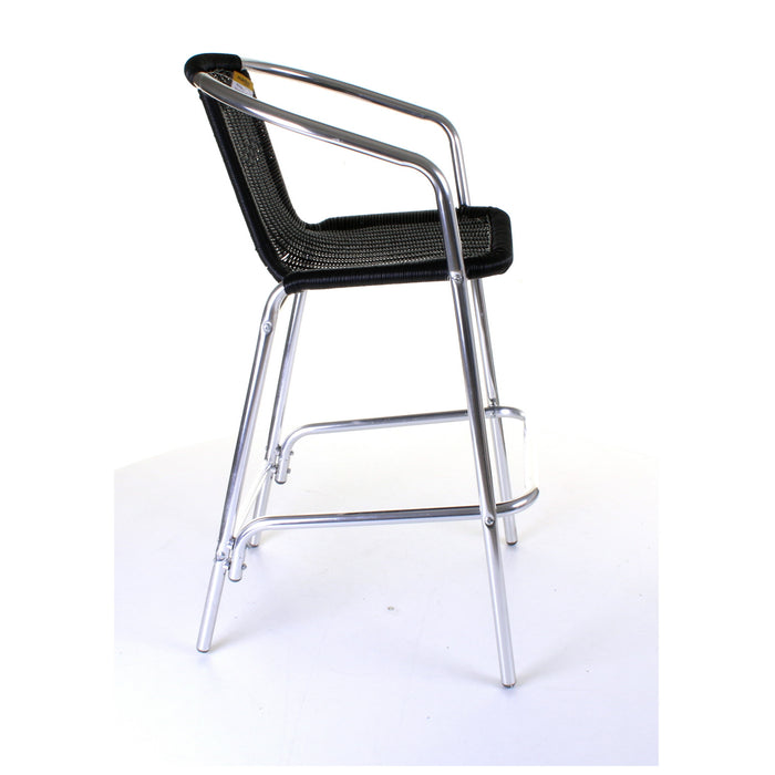 Kingstown Black Rattan Bar Stool