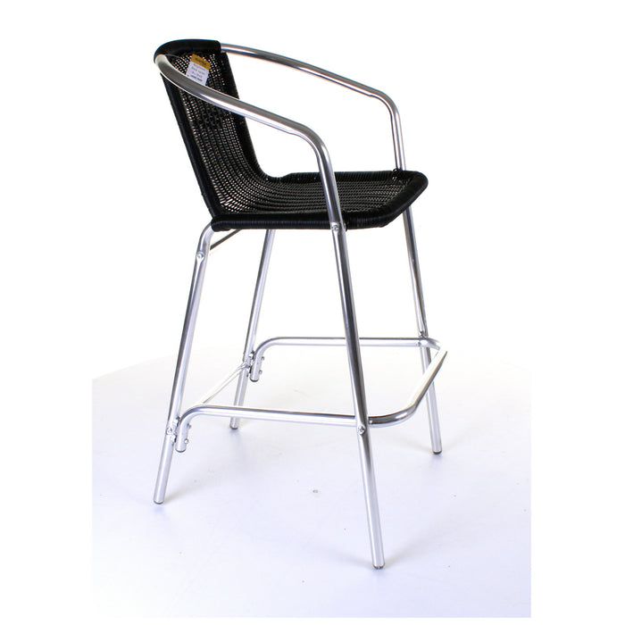 Kingstown Black Rattan Bar Stool