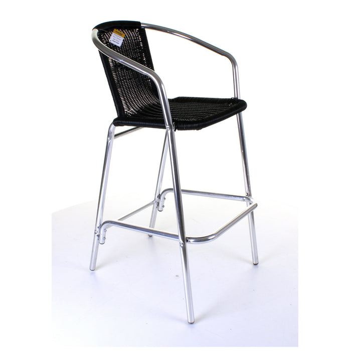 Kingstown Black Rattan Bar Stool