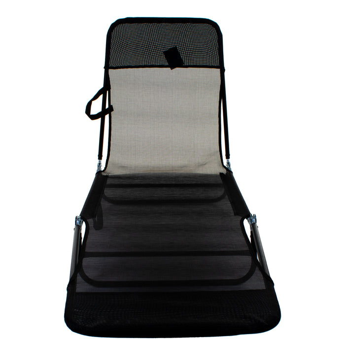 Black Go Flat Sun Lounger