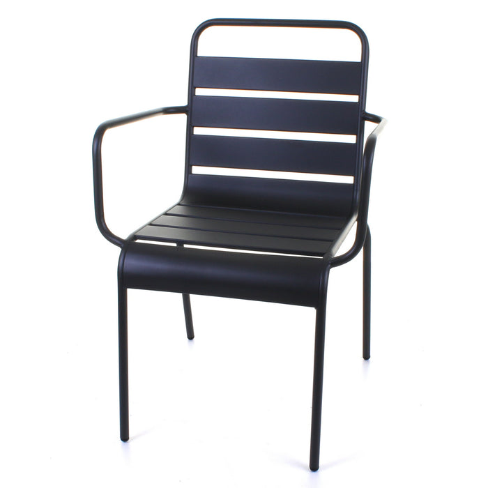 Slatted Bistro Armchair Sand Grey
