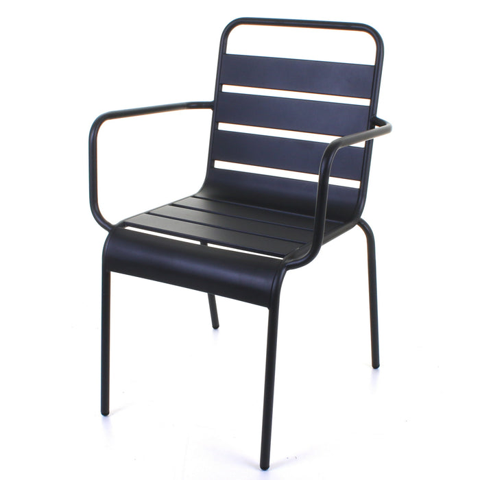 Slatted Bistro Armchair Sand Grey